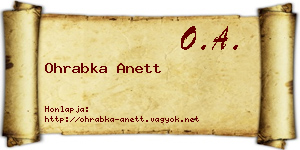 Ohrabka Anett névjegykártya