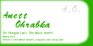 anett ohrabka business card